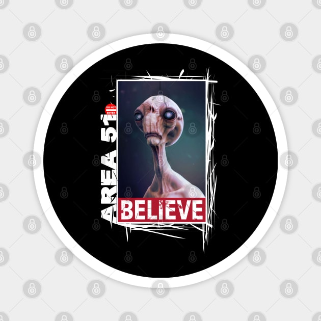 Area 51, I Believe! Alien Collection #009b Magnet by jonathanptk